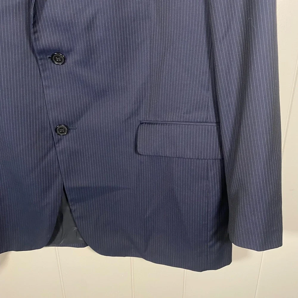 Brooks‎ Brothers 43R 1818 Madison Navy Pinstripe Wool Blazer Suit Jacket Italy
